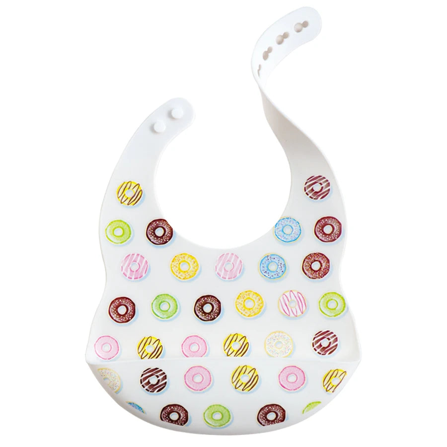 Cartoon Printed Waterproof Soft Baby Silicone Bib