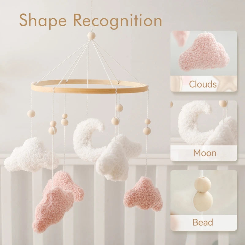 Baby Crib Mobile Rattle Clouds & Moon Toy