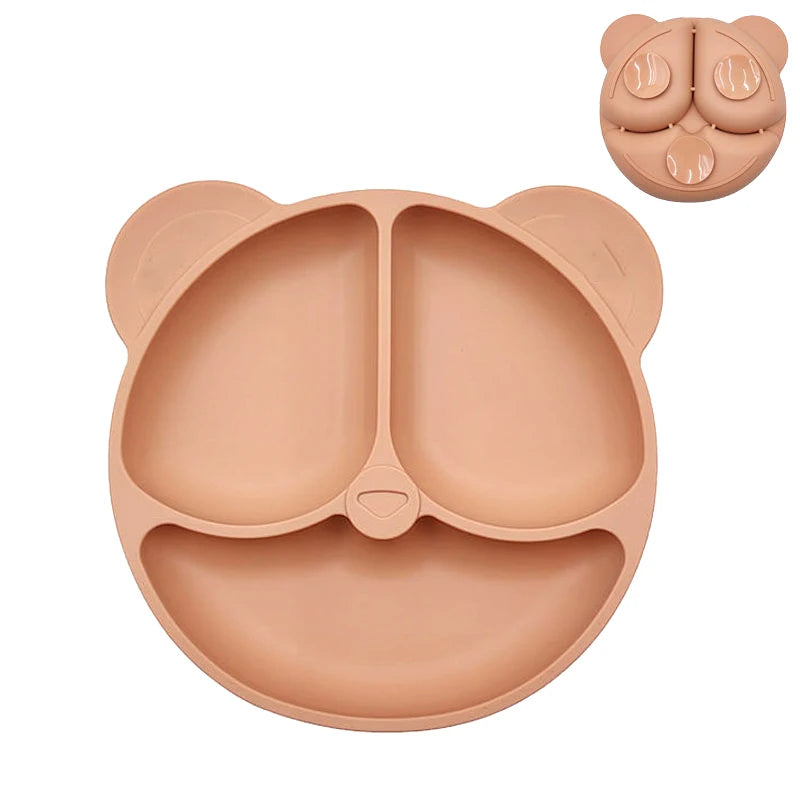 Safe Sucker silicone Bear/Car Dining Plate