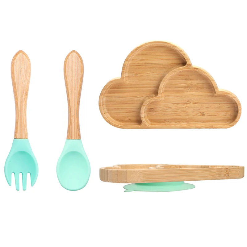 3Pcs Baby Bamboo Plate Set