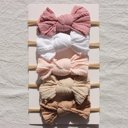 5Pcs/Lot Newborn Baby Headband Bows