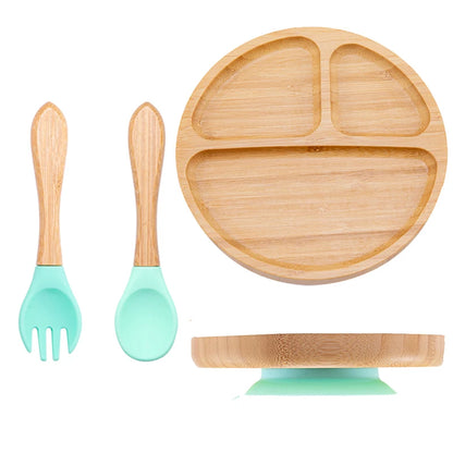 3Pcs Baby Bamboo Plate Set