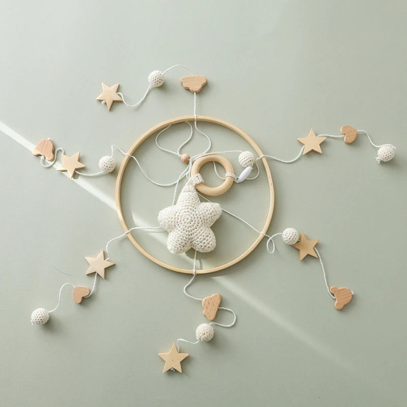 Baby Crib Mobile Clouds & Stars Rattle Toy