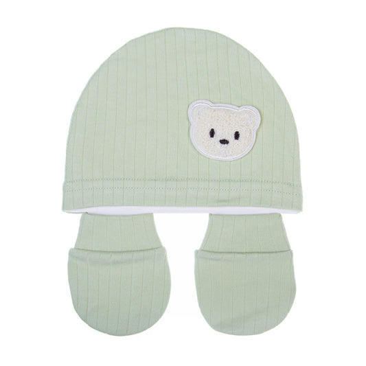 Two Piece Set Of Newborn Hat & Mittens