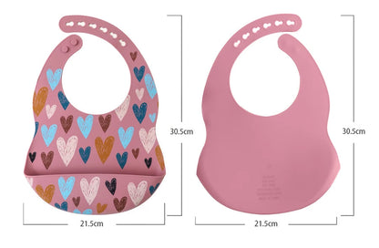 Cartoon Printed Waterproof Soft Baby Silicone Bib