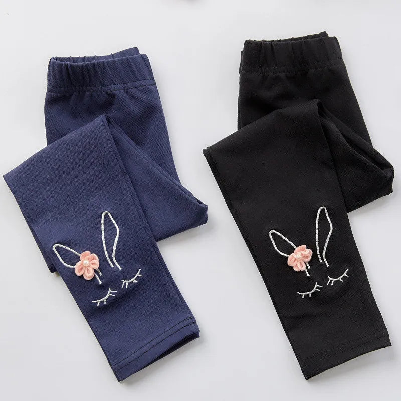 Baby & Toddler Girl Flower Embroidery Leggings