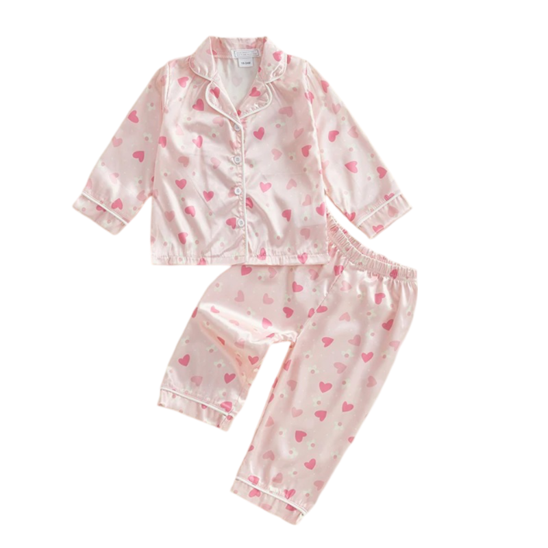 Baby & Toddler Girl Heart Pajamas Set