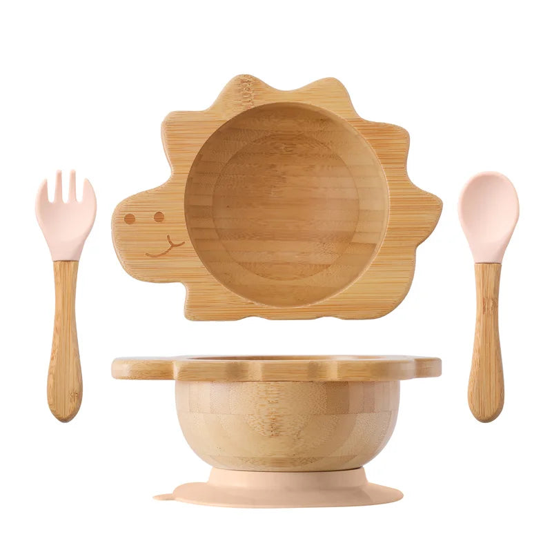 3Pcs Wooden Bamboo Tableware Set