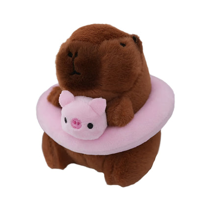 Swimming Ring Capybara Plush Toy Key Chain