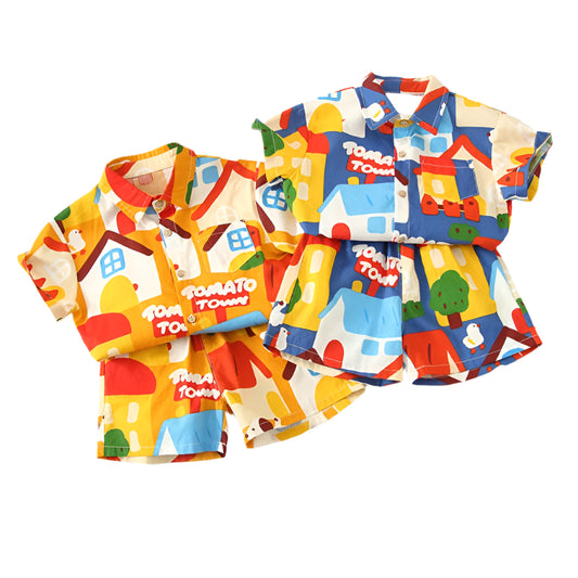 2Pcs Children Summer Outfit Set