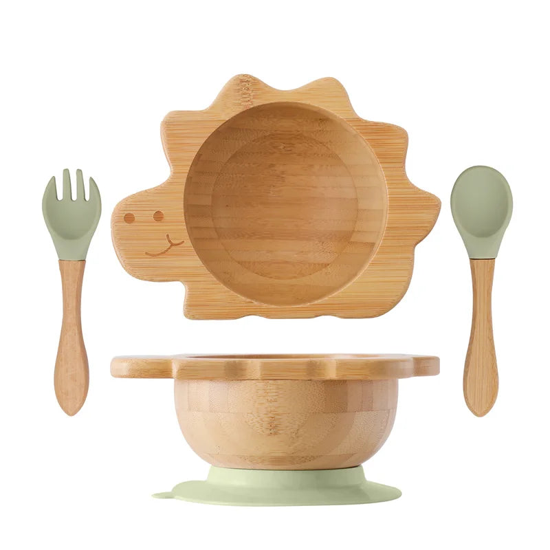 3Pcs Wooden Bamboo Tableware Set