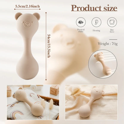 BPA Free Silicone Bear Rattle Toy