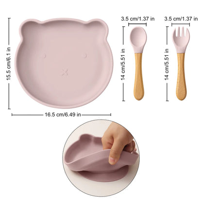 Silicone Baby Tableware Set, 3 Pcs