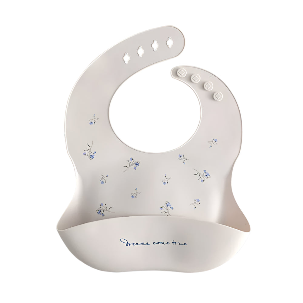 Waterproof Adjustable Silicone Bib With a Pocket