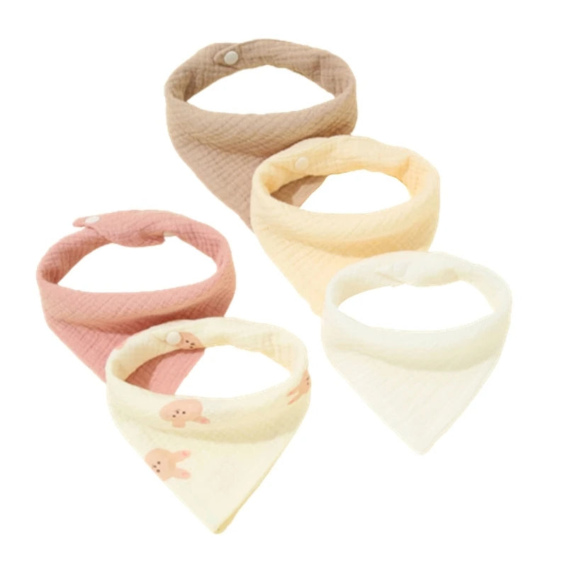 5-piece Feeding Drool Cloth Bib Set