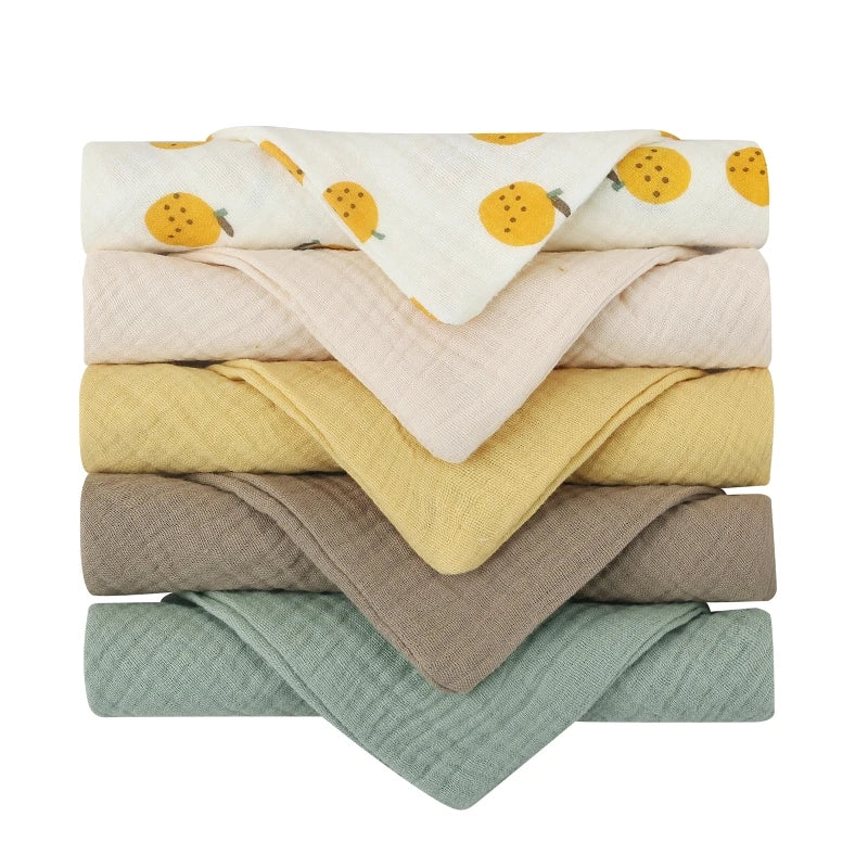 5pcs/Set Square Cotton Baby Towels/Burp Cloths