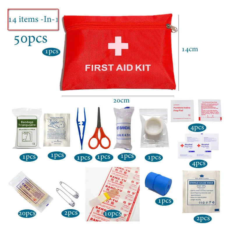 50pcs Portable First Aid Kit