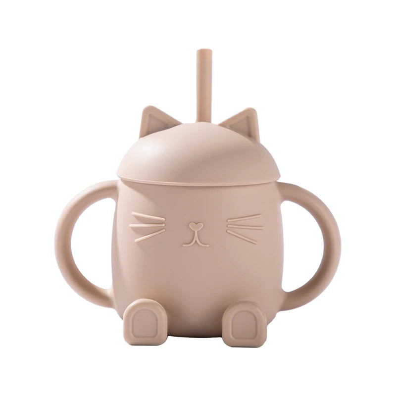 Multipurpose Kitten Shape Training Straw Cup