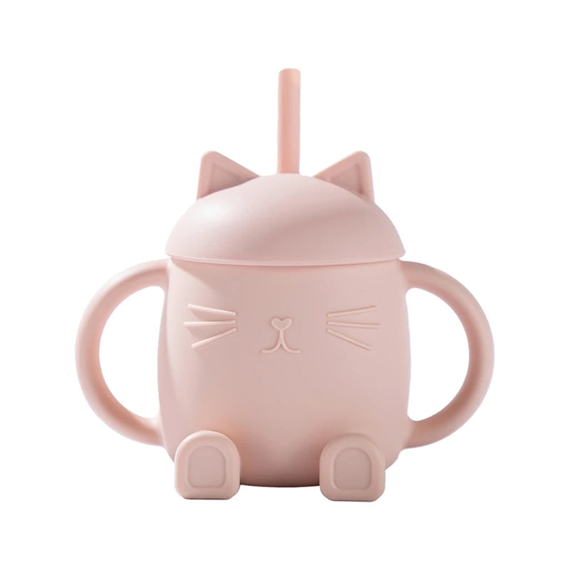 Multipurpose Kitten Shape Training Straw Cup