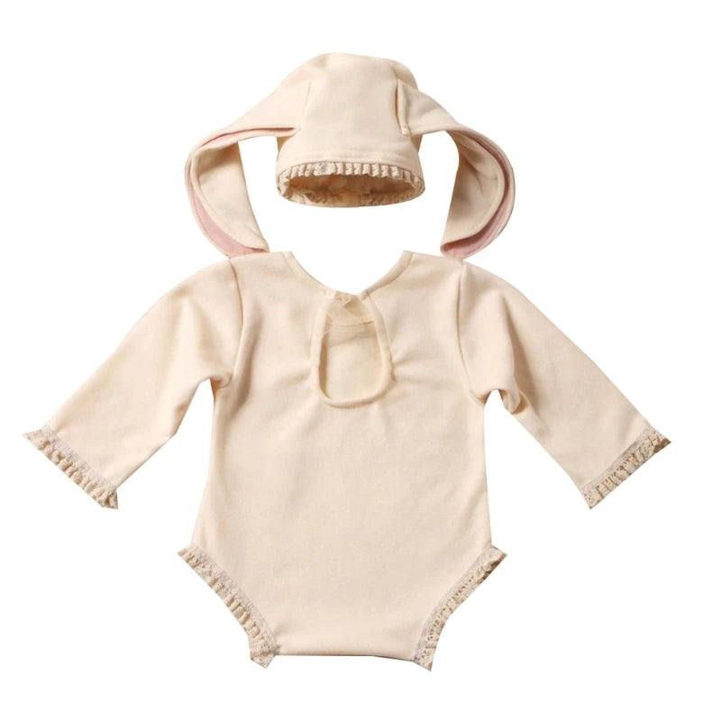 Baby Onesie and Rabbit Ears Hat Set