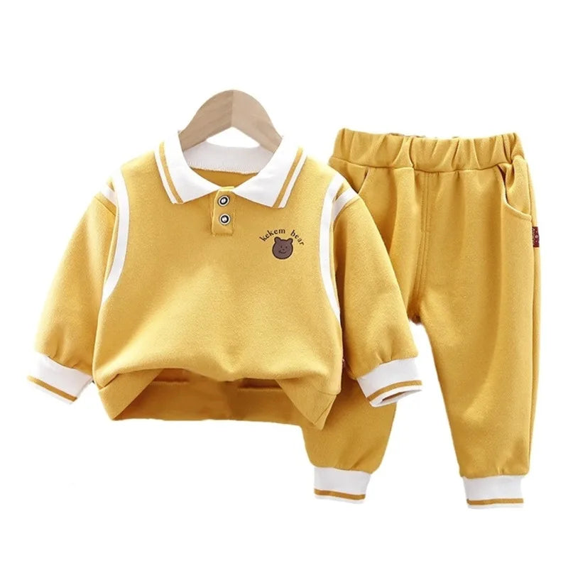 Children Tracksuit Set With Polo Collar