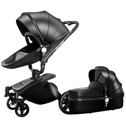 Luxury Leather 3 in 1 Baby Stroller Set