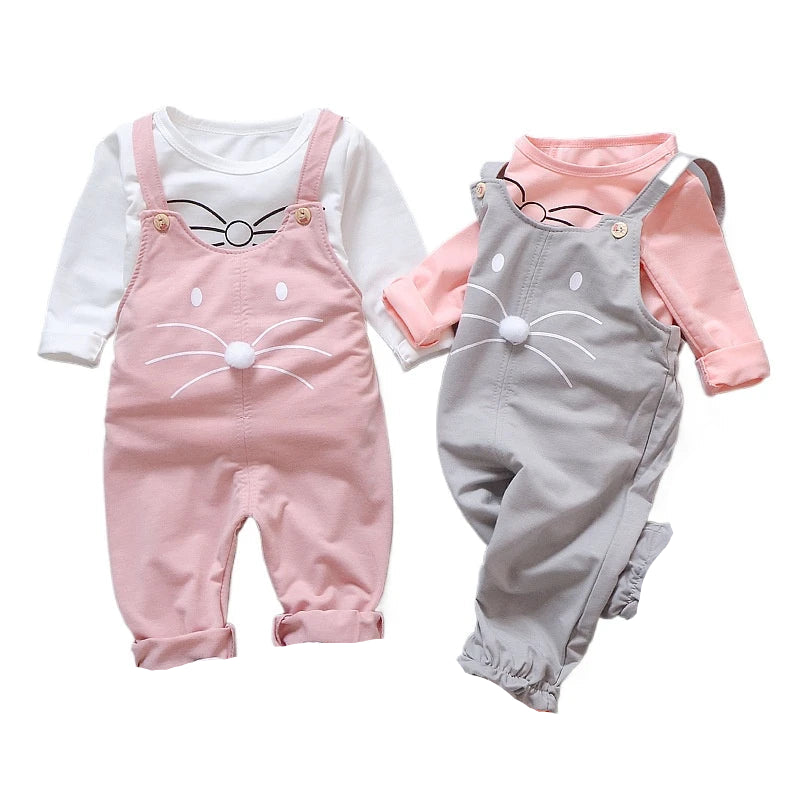 2Pcs Children Overall Outfit Set