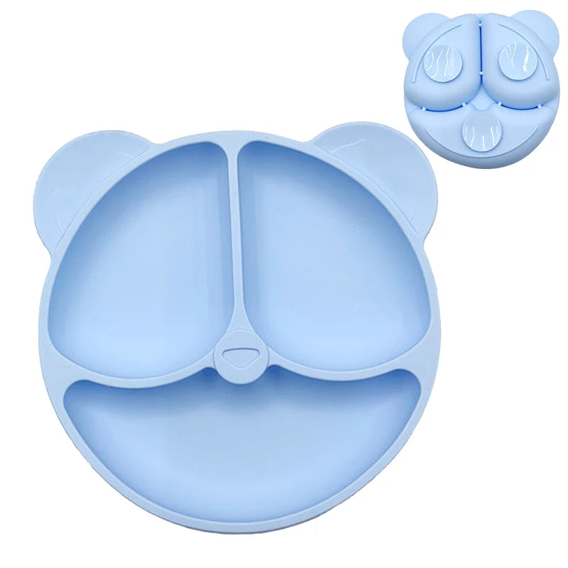 Safe Sucker silicone Bear/Car Dining Plate