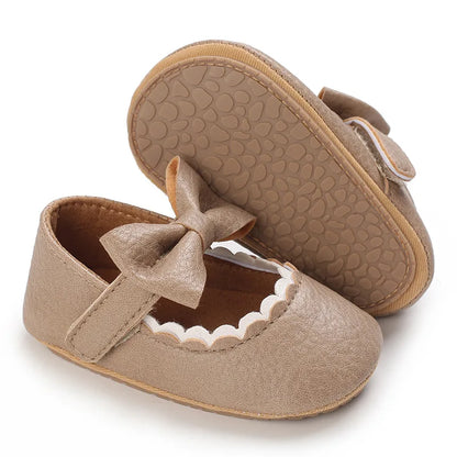 Baby Non-slip Casual Leather Bow Shoes