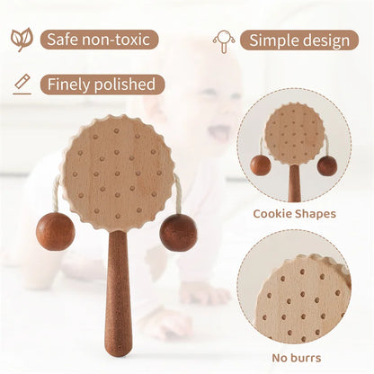 Wooden Baby Rattle Toy