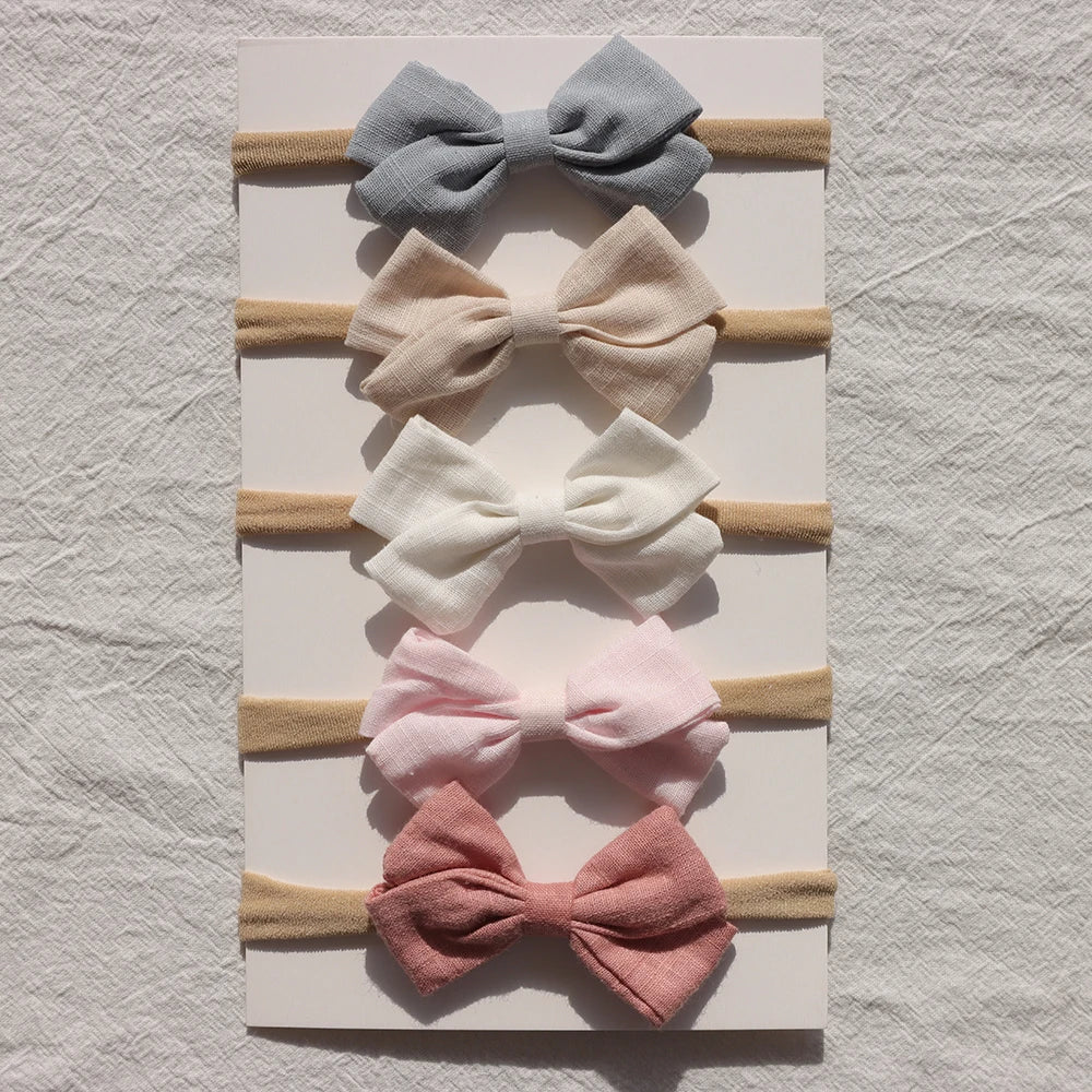 5Pcs/Lot Newborn Baby Headband Bows