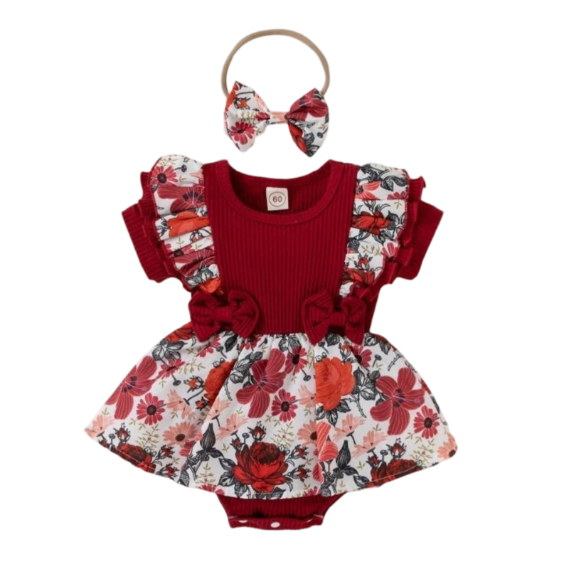 Baby Girl Balloon Dress With a Bow Headband