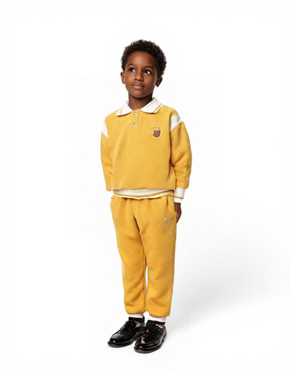 Children Tracksuit Set With Polo Collar